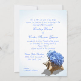 Invitación Boda Hidrangea Azul de la costa
