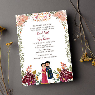 Invitación Boda hindú Ganesha Floral