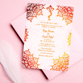 Invitación Boda hindú, imagen del Personalizado de los elemen