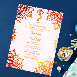Invitación Boda hindú, imagen del Personalizado de los elemen
