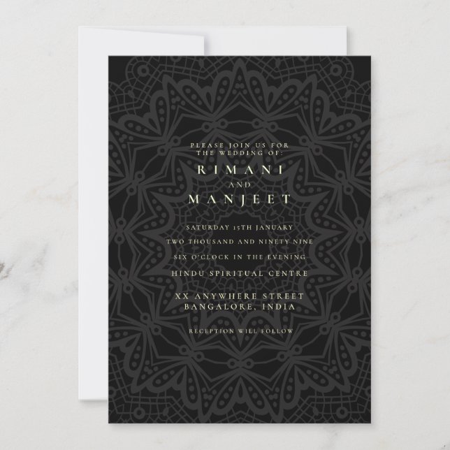 Invitación Boda hindú india Hindi (Anverso)