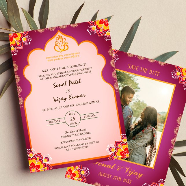 Invitación Boda hindú indio indio indio de Sudh Ganesha Logo  (Subido por el creador)