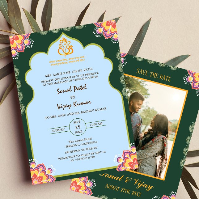 Invitación Boda hindú indio indio indio de Sudh Ganesha Logo  (Subido por el creador)
