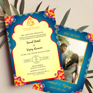 Invitación Boda hindú indio indio indio de Sudh Ganesha Logo 