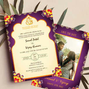 Invitación Boda hindú indio indio indio de Sudh Ganesha Logo 