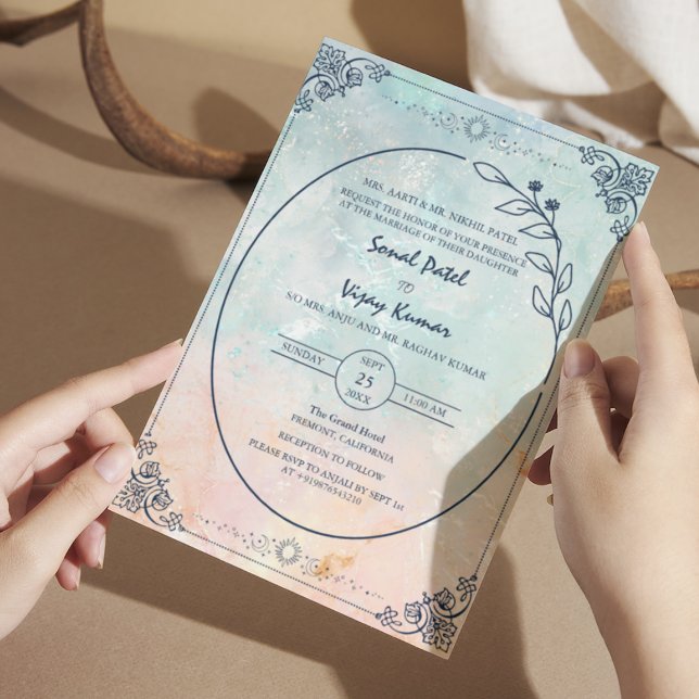 Invitación Boda hindú moderno bello (Subido por el creador)