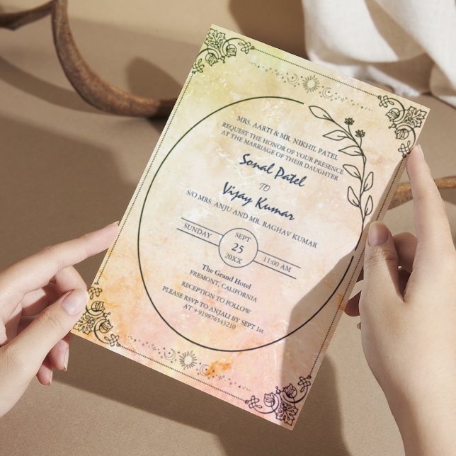 Invitación Boda hindú moderno bello (Subido por el creador)