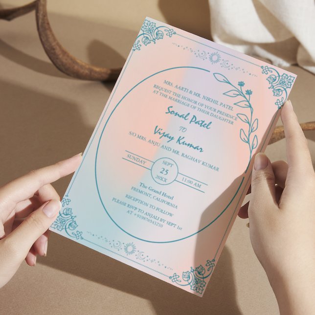 Invitación Boda hindú moderno minimalista (Subido por el creador)