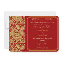 boda hindú paisley rojo y dorado