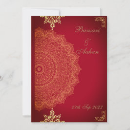 Invitación Boda Hindu Red Mandala