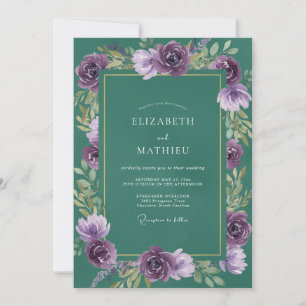 Invitación Boda Hoja de Jade Violeta