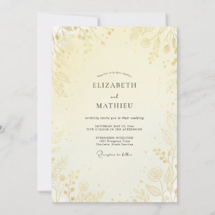 Invitación Boda Hoja de Oro Mantequilla