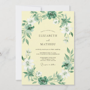 Invitación Boda hoja espumosa de mantequilla