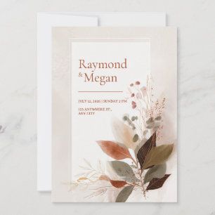 Invitación Boda Hoja Vena Dorada Siena