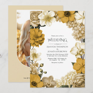 Invitación Boda Honeydew Cream, Avena Cálida y Flor de Dijon