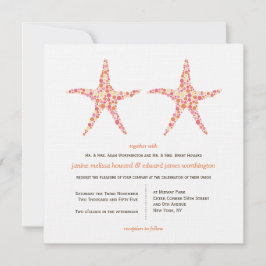 Invitación Boda Honeysuckle Peach Starfish Beach Invite