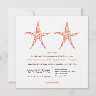 Invitación Boda Honeysuckle Peach Starfish Beach Invite