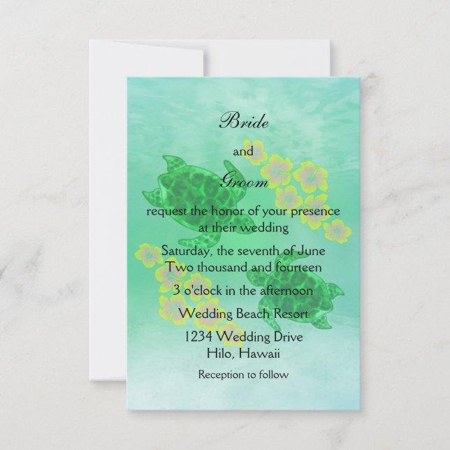 Invitación Boda Honu de Hawaii (Anverso)