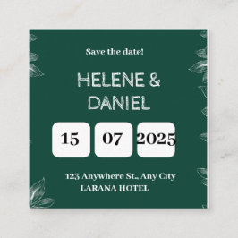 Invitación Boda horizontal verde y amarillo modern
