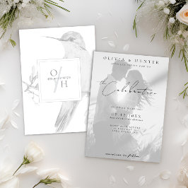 Invitación Boda Hummingbird de fotografías en blanco y negro