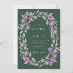 Invitación Boda Hunter Amethyst Ranunculus Eucalipto