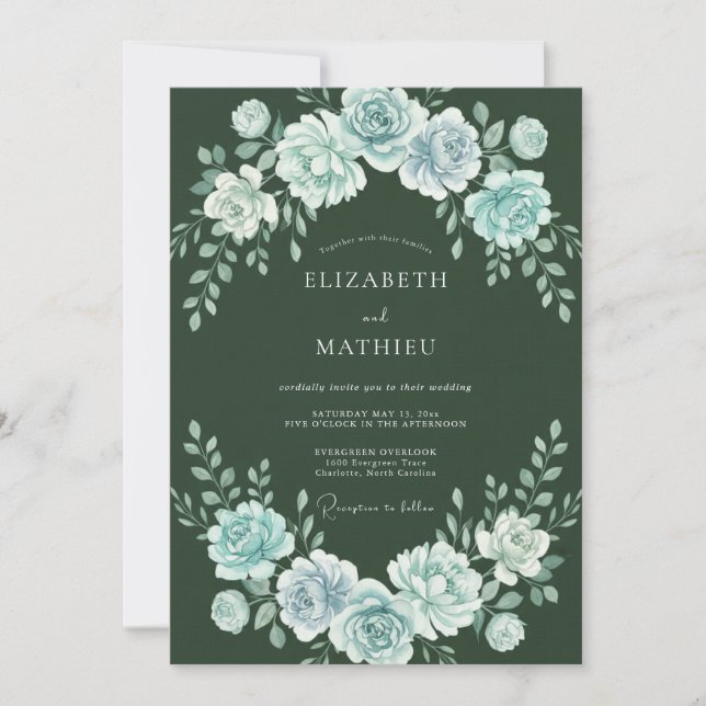 Invitación Boda Hunter Icy Petal (Anverso)