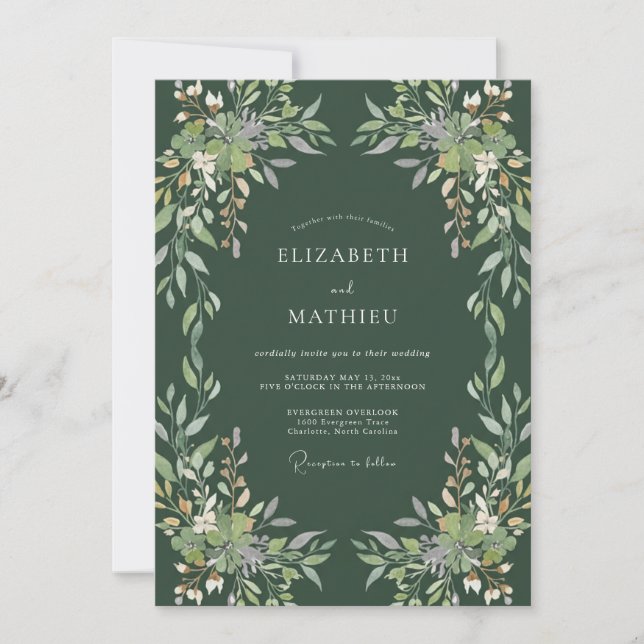 Invitación Boda Hunter Leafy (Anverso)