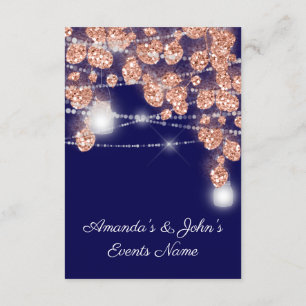 Invitación Boda ilumina a Jars Rustic Rosa Gold Rubor Navy