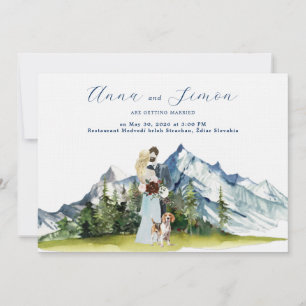Invitación Boda Ilustrada en la Montaña Rústica
