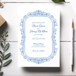 Invitación Boda ilustrado a mano dulce y sensacional