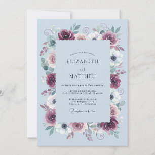 Invitación Boda Imperial de Invierno Borgoña