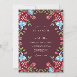 Invitación Boda Imperial de Invierno Granate