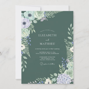 Invitación Boda impresionante en la naturaleza de color verde