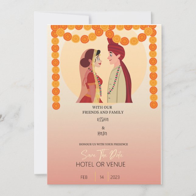 INVITACIÓN BODA INDIA BOLLYWOOD (Anverso)