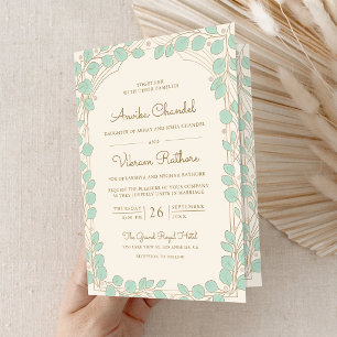Invitación Boda India Elefante Pastel Tradicional Baraat