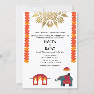 Invitación Boda india moderna creativa