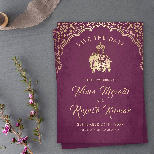Invitación Boda India Salva La Fecha Oro Ganesha Invitati (Subido por el creador)