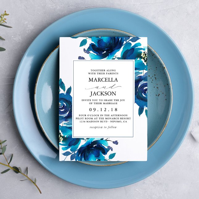 Invitación Boda Indigo Floral (Subido por el creador)