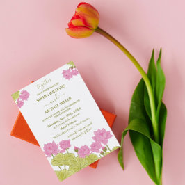 Invitación Boda indio de las flores de Lily Verde