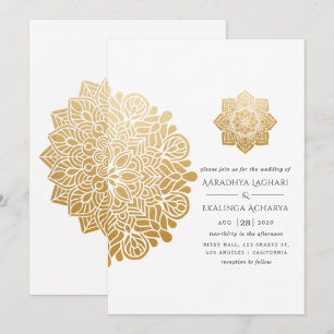 Invitación Boda indio Gold Mandala