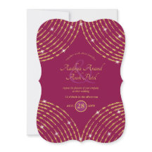 Boda indio moderno Cerise Purple Gold