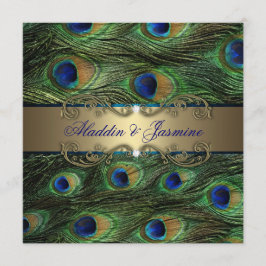 Invitación Boda indio pavo real