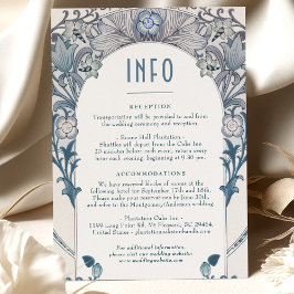 Invitación Boda INFO Art Nouveau Dusty Blue W Morris
