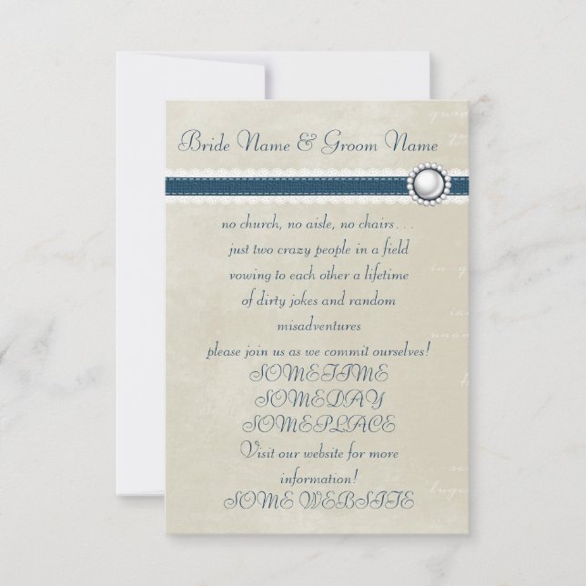 Invitación Boda informal (Anverso)
