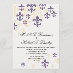 Invitación Boda informal 1 de la cascada de la flor de lis