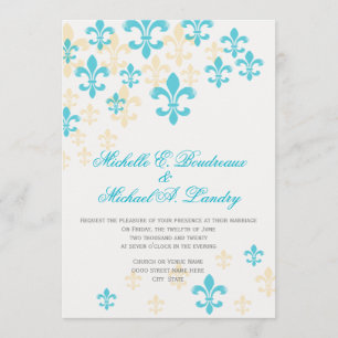 Invitación Boda informal 2 de la cascada de la flor de lis