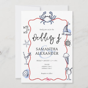 Invitación Boda informal con código QR de respuesta para la p