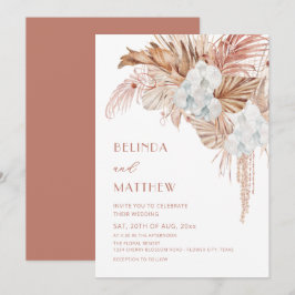 Invitación Boda informal con flores de acuarela boho