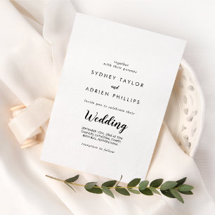 Invitación Boda informal de caligrafía simple