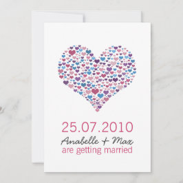 Invitación Boda informal de corazón dulce